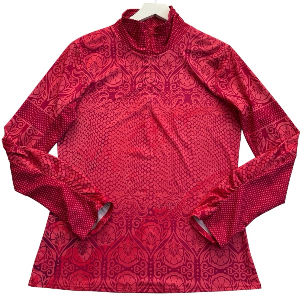 Prana Tatiana Womens XL Pink Floral 1/4 Zip Pullover Jogging Running Yoga Wear - Picture 9 of 9